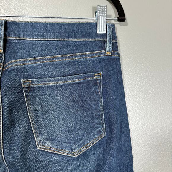 Frame Denim Le Garcon Dark Wash Distressed Boyfriend Jeans - Size 25 - Mid Rise - Picture 9 of 10